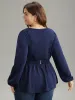 Solid Wrap Flutters Style Accents Belted Blouse sold by Bloomchic