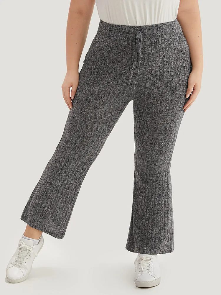 Rib Knit Bowknot Flare Leg Sweatpants sold by Bloomchic