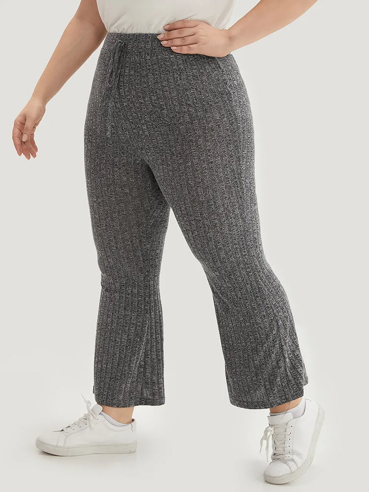Rib Knit Bowknot Flare Leg Sweatpants sold by Bloomchic product image thumbnail 2