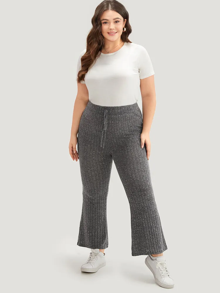 Rib Knit Bowknot Flare Leg Sweatpants sold by Bloomchic product image thumbnail 3