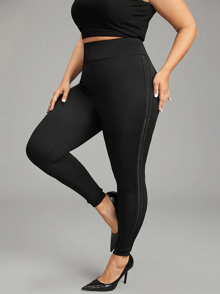 Wideband Waist Contrast Webbing Leggings sold by Bloomchic