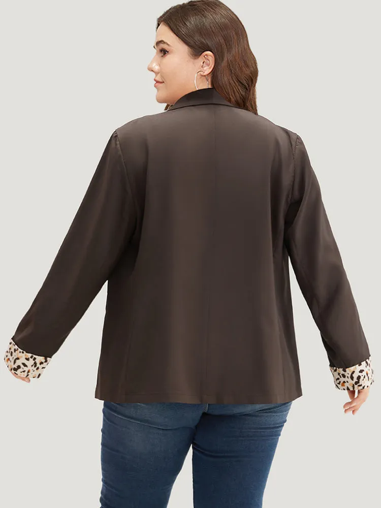 Lapel Collar Patchwork Leopard Print Blazer sold by Bloomchic product image thumbnail 2