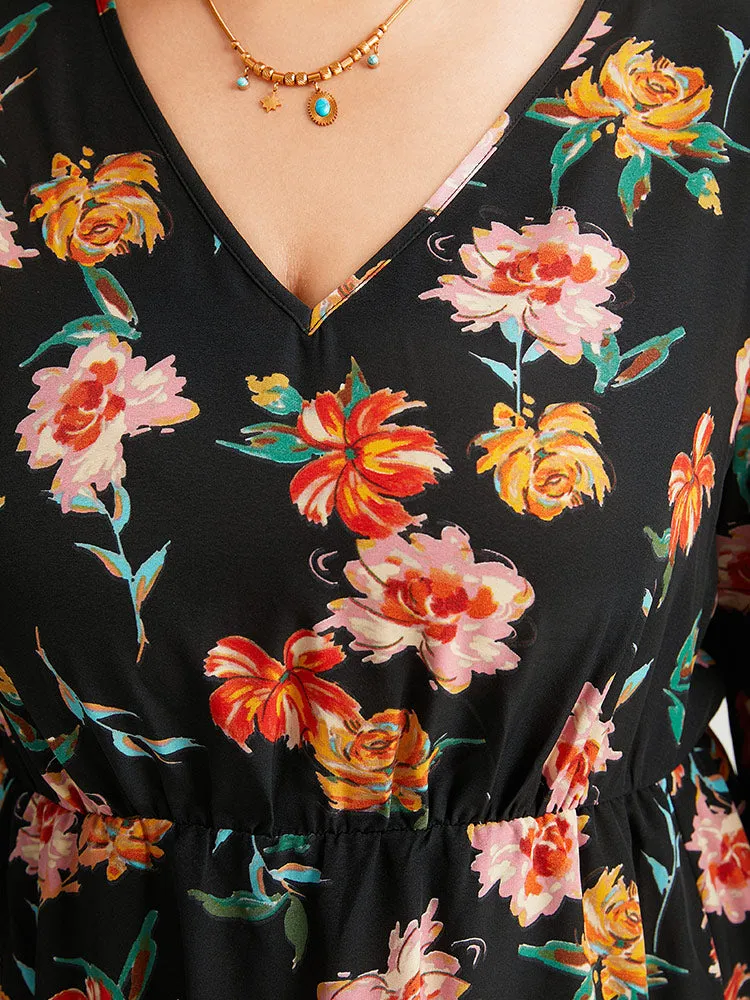 Floral Bell Sleeve Pocket Lace Panel Dress sold by Bloomchic product image thumbnail 5