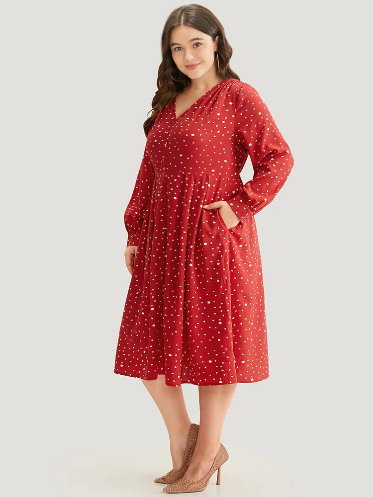 Polka Dot Button Detail Pleated Dress sold by Bloomchic product image thumbnail 5