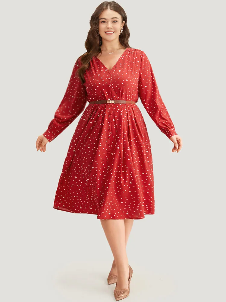 Polka Dot Button Detail Pleated Dress sold by Bloomchic product image thumbnail 4