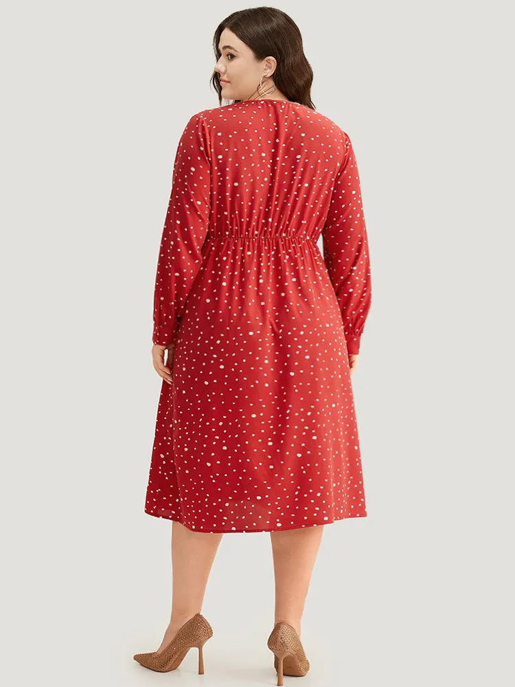 Polka Dot Button Detail Pleated Dress sold by Bloomchic product image thumbnail 3