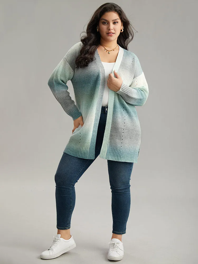 Ombre Split Side Open Front Cardigan sold by Bloomchic product image thumbnail 5