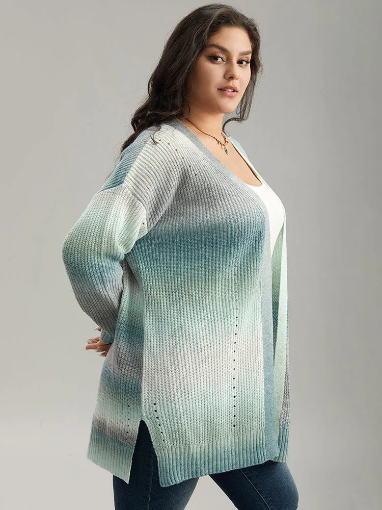 Ombre Split Side Open Front Cardigan sold by Bloomchic product image thumbnail 4