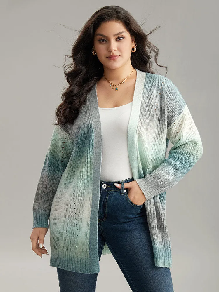 Ombre Split Side Open Front Cardigan sold by Bloomchic product image thumbnail 3