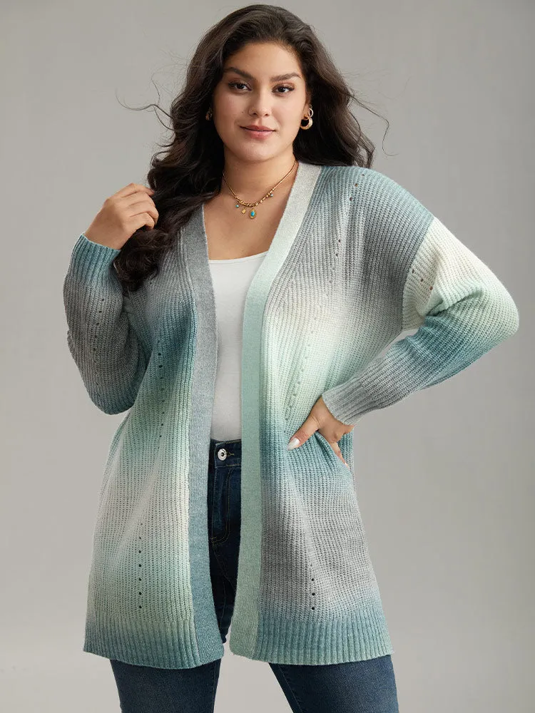 Ombre Split Side Open Front Cardigan sold by Bloomchic