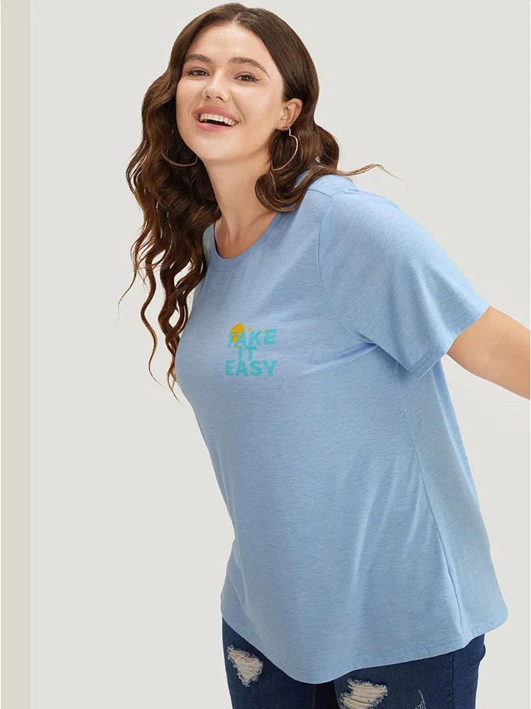 Slogan Print Short Sleeve T-shirt sold by Bloomchic product image thumbnail 3