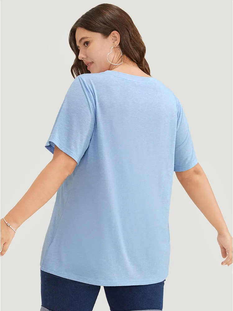 Slogan Print Short Sleeve T-shirt sold by Bloomchic product image thumbnail 5