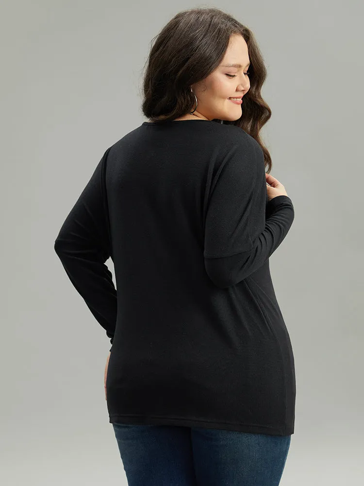 Solid Zipper Detail Patchwork T-shirt sold by Bloomchic product image thumbnail 5