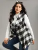 Plaid Asymmetrical Hem Open Front Vest sold by Bloomchic