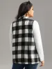 Plaid Asymmetrical Hem Open Front Vest sold by Bloomchic