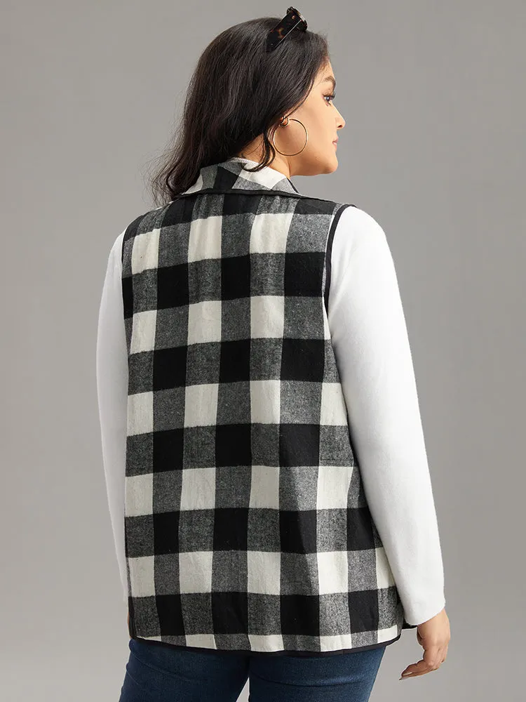 Plaid Asymmetrical Hem Open Front Vest sold by Bloomchic product image thumbnail 5