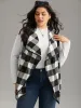 Plaid Asymmetrical Hem Open Front Vest sold by Bloomchic