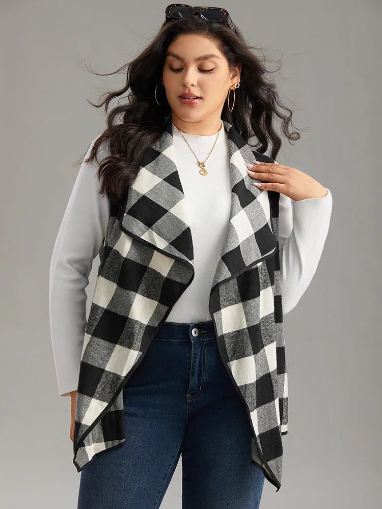 Plaid Asymmetrical Hem Open Front Vest sold by Bloomchic product image thumbnail 3