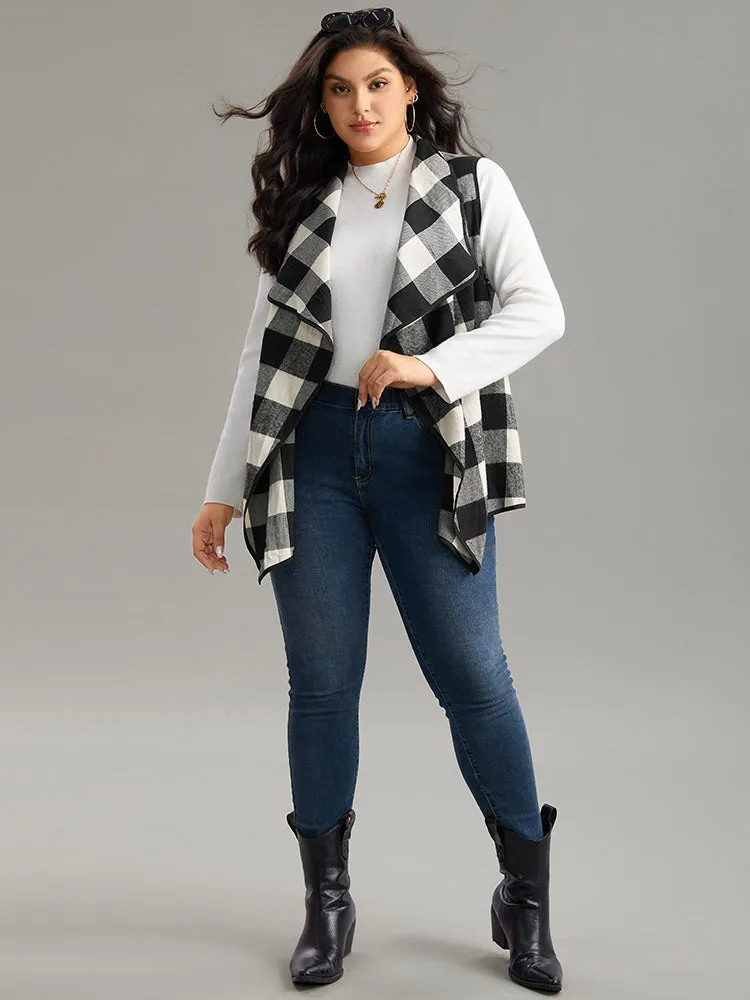 Plaid Asymmetrical Hem Open Front Vest sold by Bloomchic product image thumbnail 4