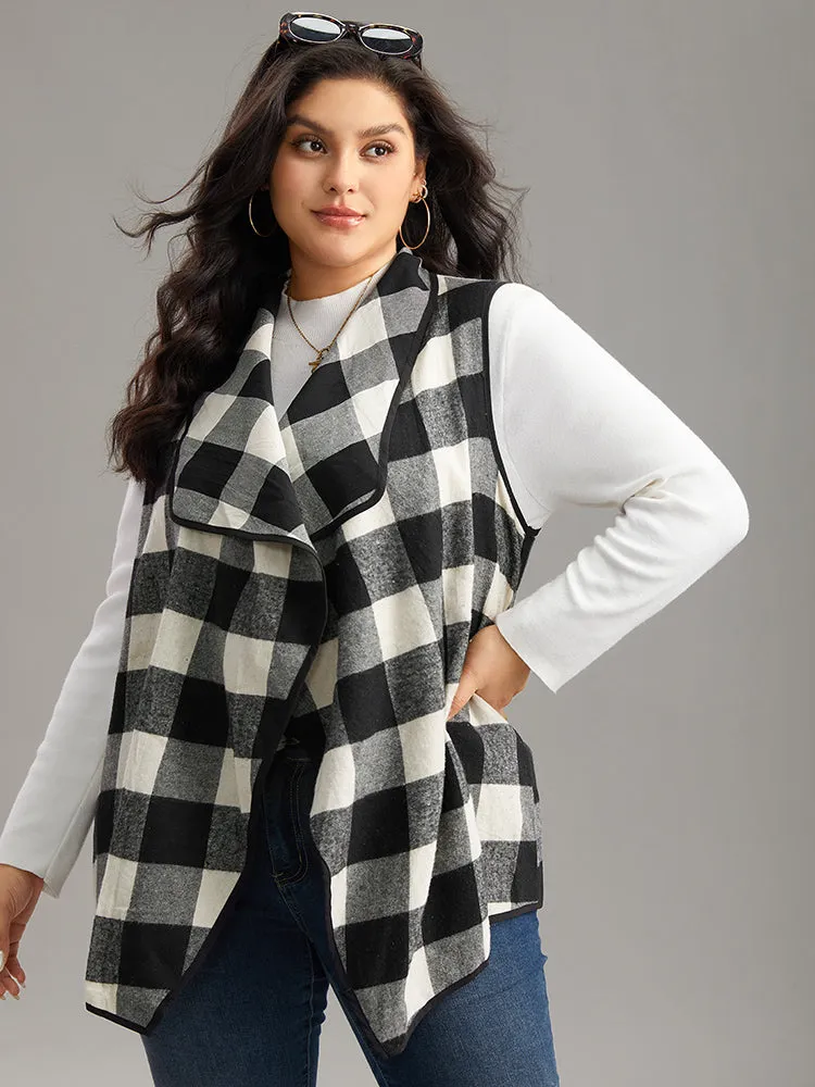 Plaid Asymmetrical Hem Open Front Vest sold by Bloomchic product image thumbnail 2