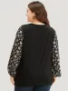 Crew Neck Patchwork Ditsy Floral T-shirt sold by Bloomchic