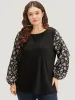 Crew Neck Patchwork Ditsy Floral T-shirt sold by Bloomchic