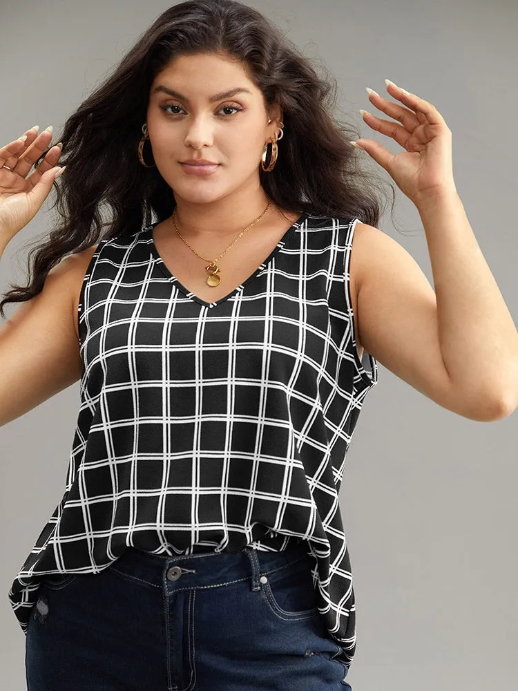 Gingham Print V Neck Tank Top sold by Bloomchic product image thumbnail 4