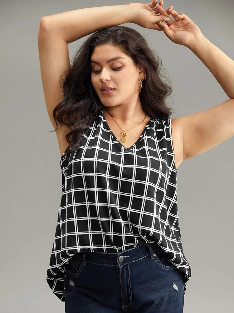 Gingham Print V Neck Tank Top sold by Bloomchic product image thumbnail 2