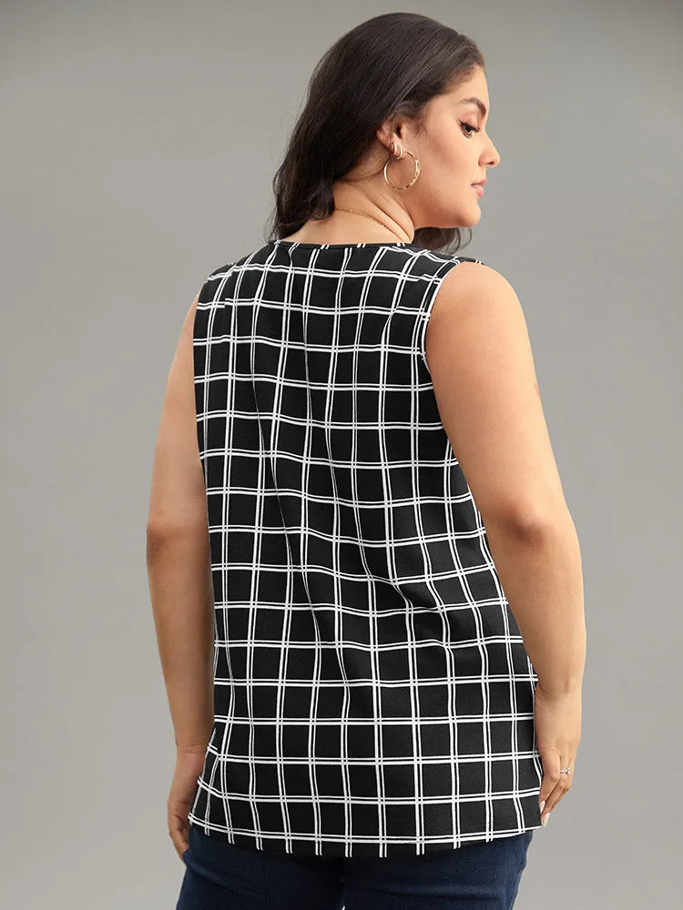 Gingham Print V Neck Tank Top sold by Bloomchic product image thumbnail 3