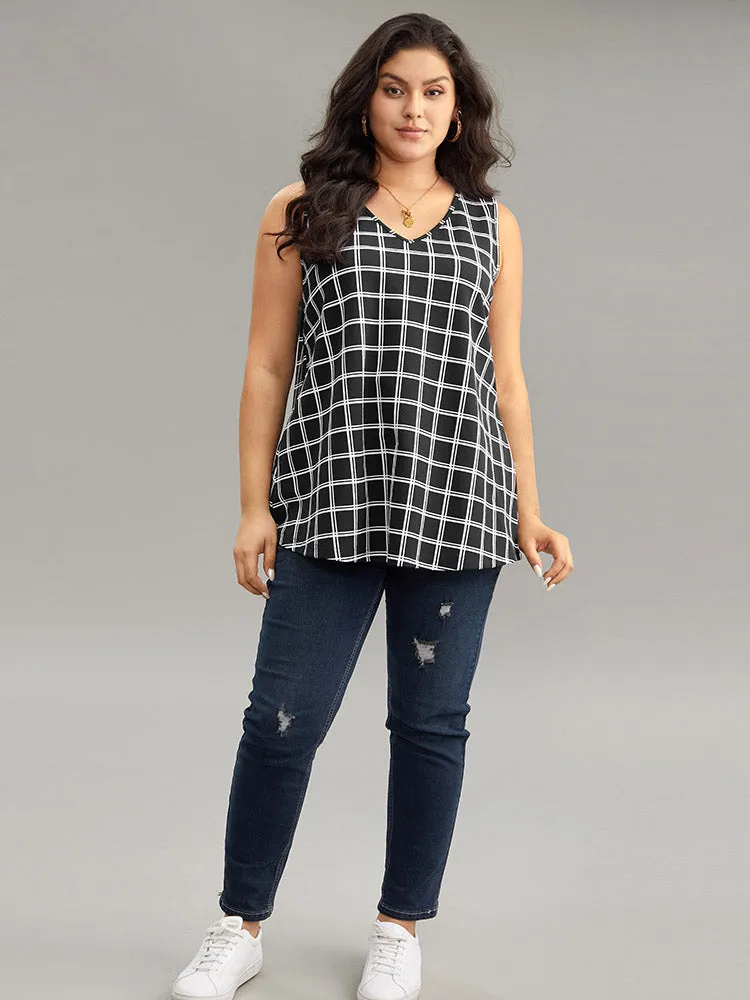 Gingham Print V Neck Tank Top sold by Bloomchic product image thumbnail 5