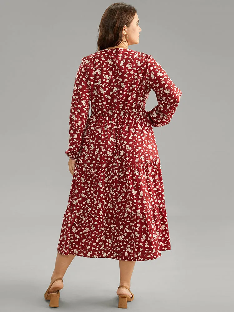 Ditsy Floral Square Neck Shirred Gathered Dress sold by Bloomchic product image thumbnail 2
