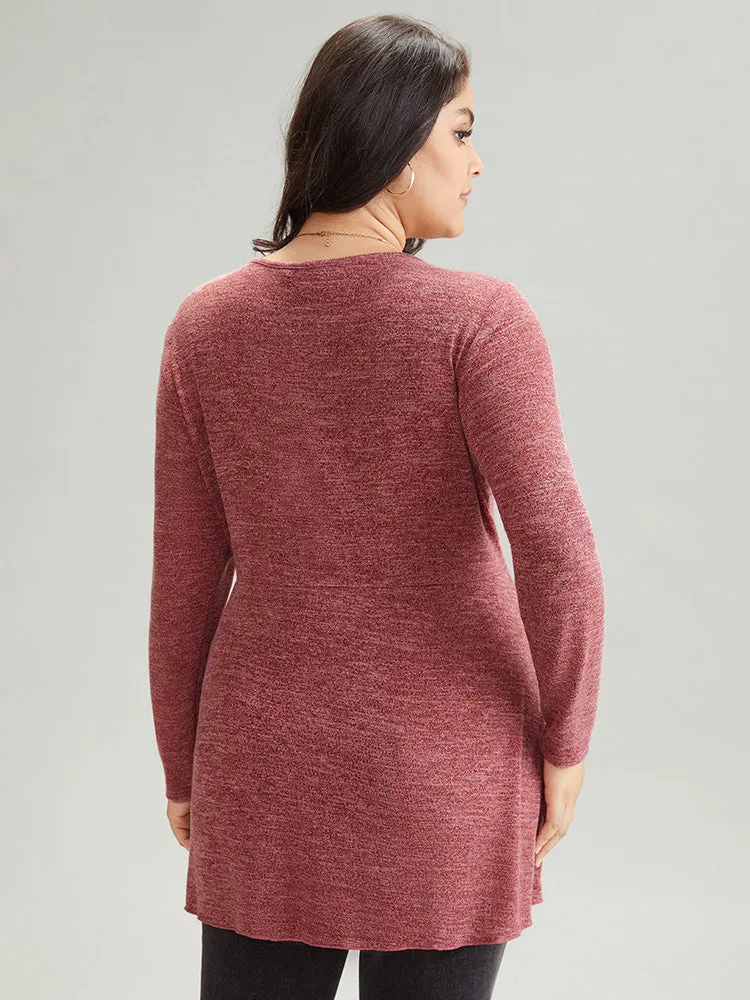 Solid Heather Bowknot Arc Hem Ties T-shirt sold by Bloomchic product image thumbnail 2