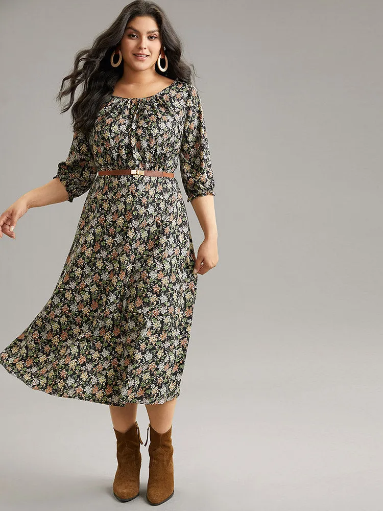 Ditsy Floral Elastic Waist Pleated Dress sold by Bloomchic product image thumbnail 2