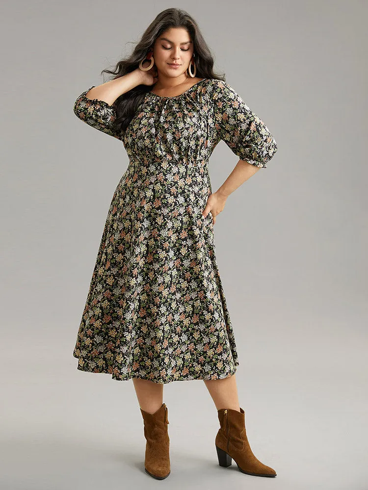 Ditsy Floral Elastic Waist Pleated Dress sold by Bloomchic product image thumbnail 5