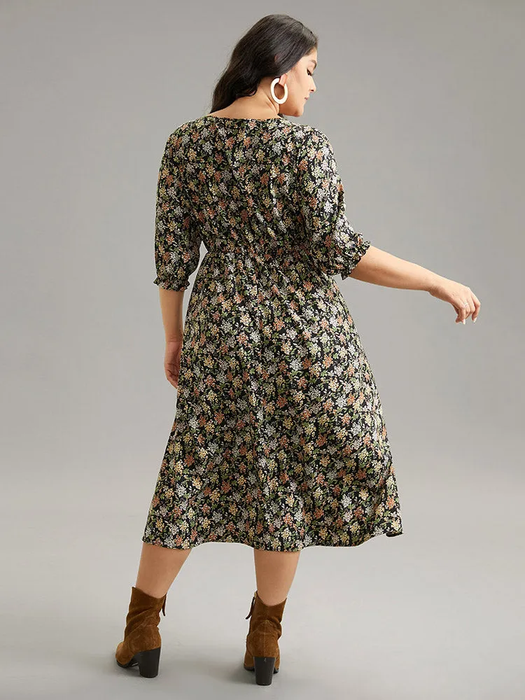 Ditsy Floral Elastic Waist Pleated Dress sold by Bloomchic product image thumbnail 3
