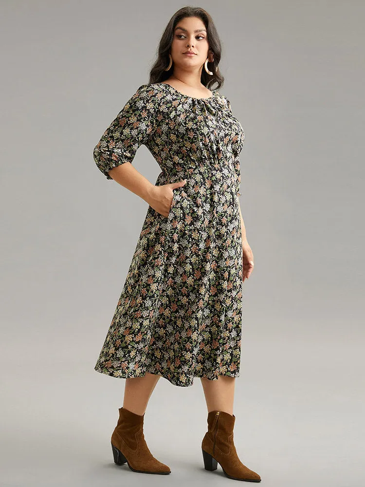 Ditsy Floral Elastic Waist Pleated Dress sold by Bloomchic product image thumbnail 4