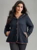 Texture Pocket Patchwork Button Detail Jacket sold by Bloomchic