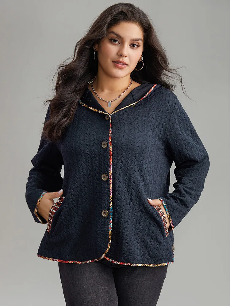 Texture Pocket Patchwork Button Detail Jacket sold by Bloomchic product image thumbnail 5