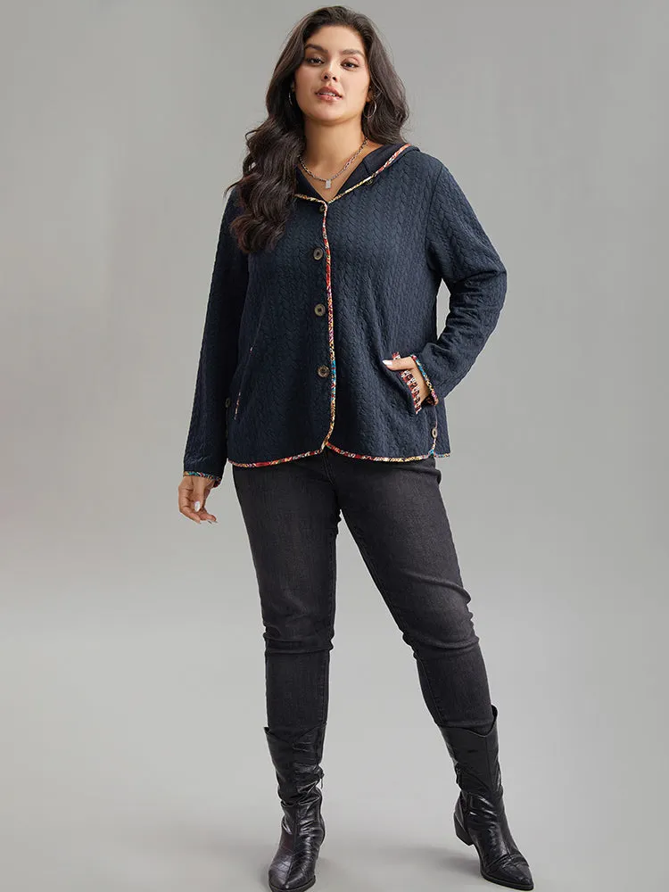 Texture Pocket Patchwork Button Detail Jacket sold by Bloomchic product image thumbnail 4