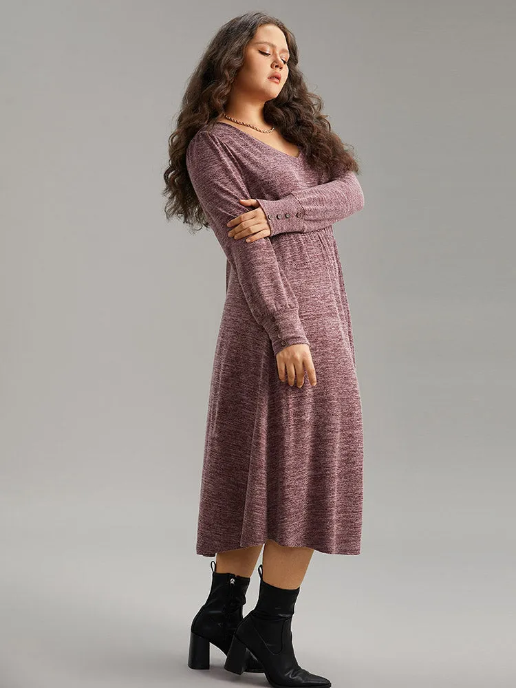 Heather V Neck Button Detail Midi Dress sold by Bloomchic product image thumbnail 5