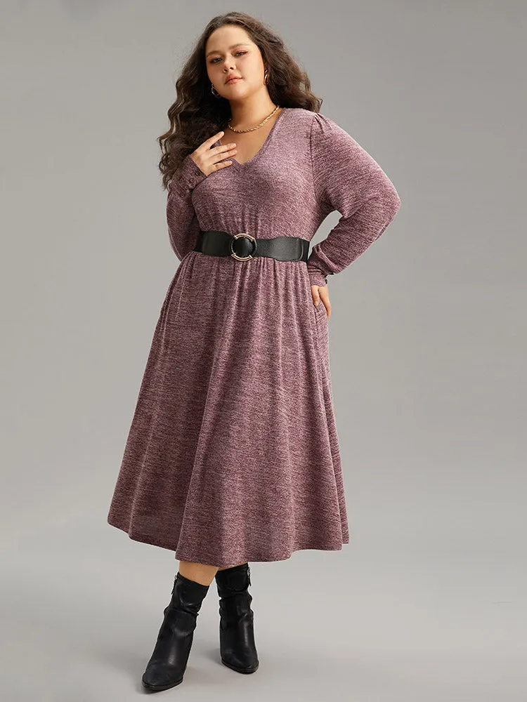 Heather V Neck Button Detail Midi Dress sold by Bloomchic product image thumbnail 2