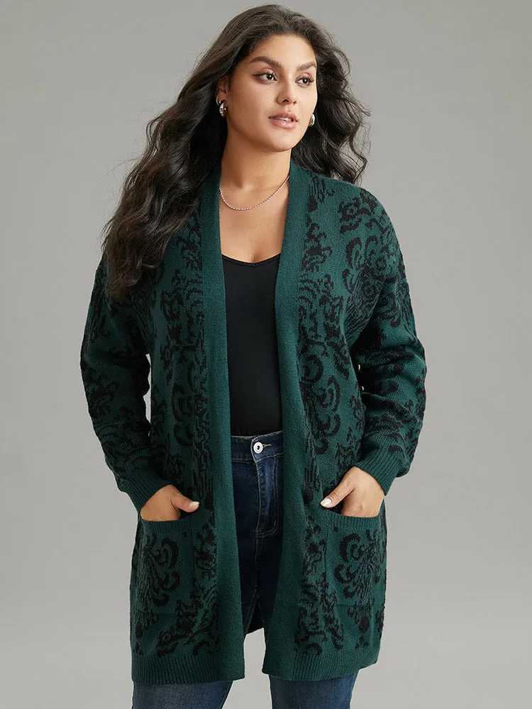 Supersoft Essentials Floral Pocket Contrast Cardigan sold by Bloomchic