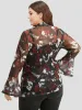 Halloween Skull & Floral Print Mesh T-shirt sold by Bloomchic