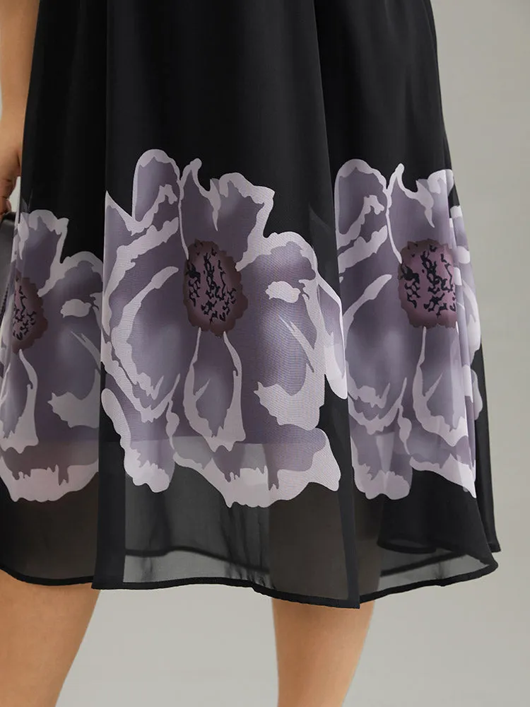 Boho Print Mesh Gathered Square Neck Dress sold by Bloomchic product image thumbnail 5