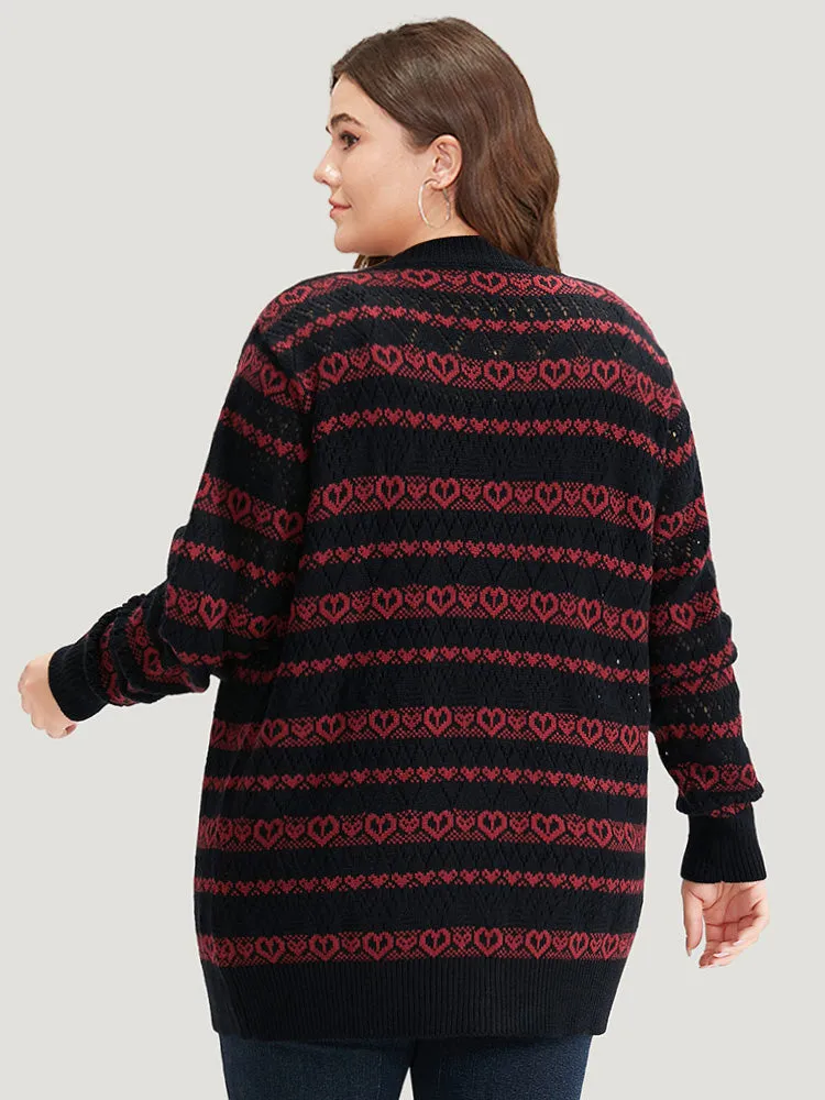 Heart Graphic Button Through Eyelet Cardigan sold by Bloomchic product image thumbnail 2