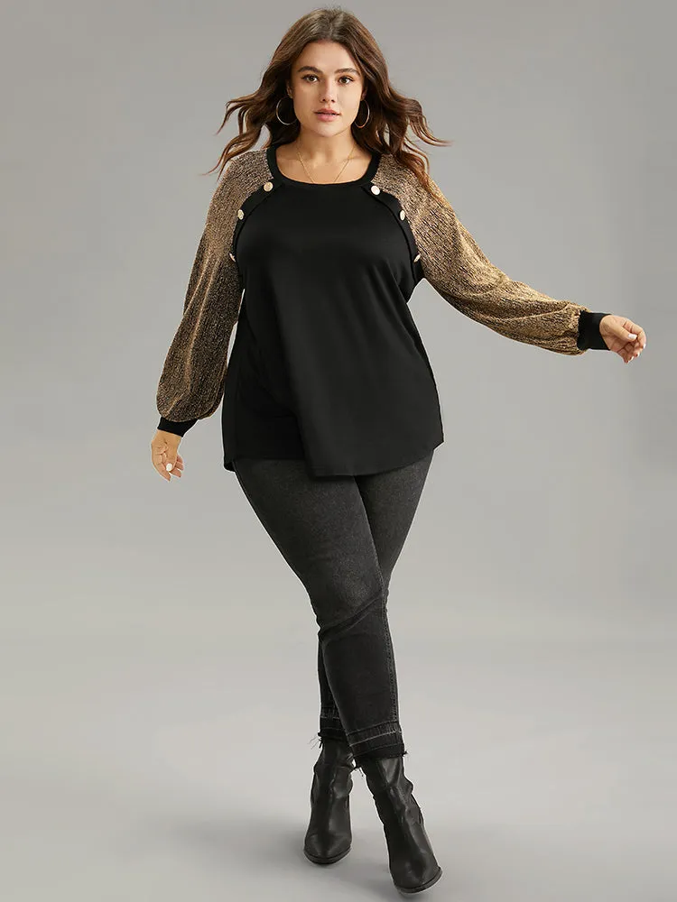 Luxe Button Detail Raglan Sleeve T-shirt sold by Bloomchic product image thumbnail 4