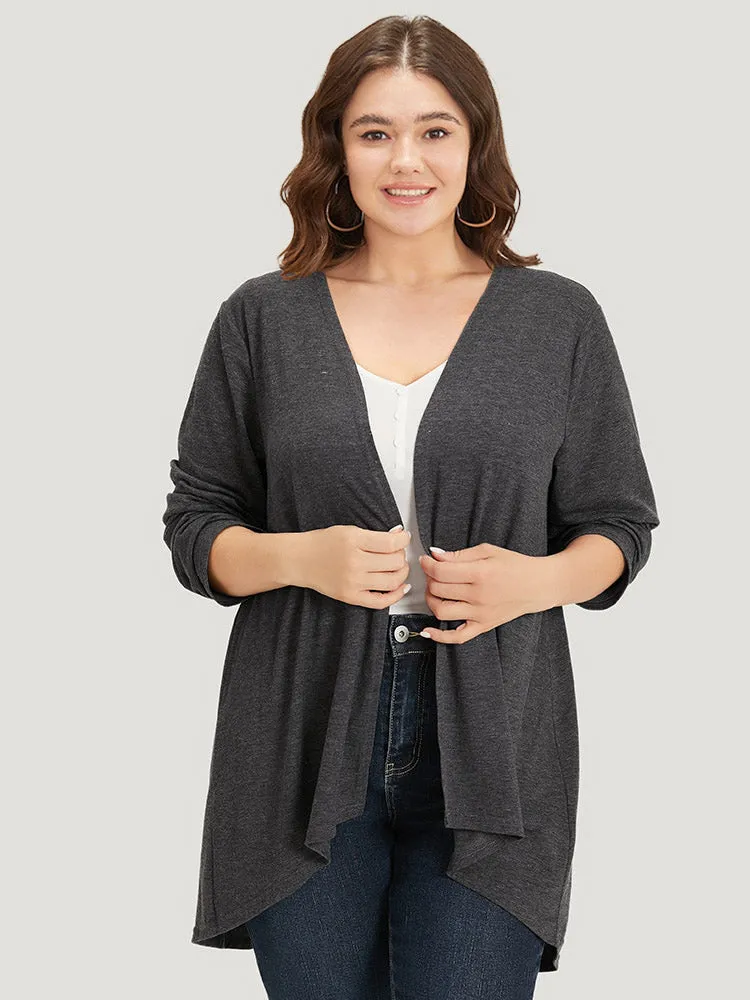 Supersoft Essentials Plain Open Front High Low Hem Kimono sold by Bloomchic product image thumbnail 5