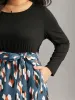 Allover Print Patchwork Belted Pocket Dress sold by Bloomchic