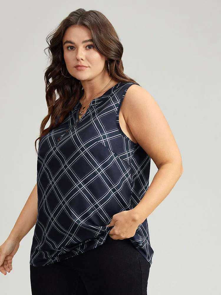 Argyle Plaid Notched Tank Top sold by Bloomchic product image thumbnail 2