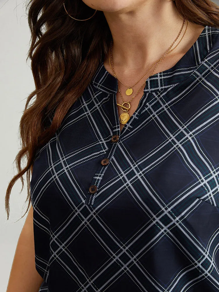 Argyle Plaid Notched Tank Top sold by Bloomchic product image thumbnail 5